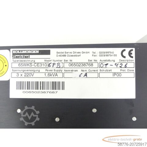 Seidel-component Seidel 65WKS-CE310/6PB Servoverstärker SN