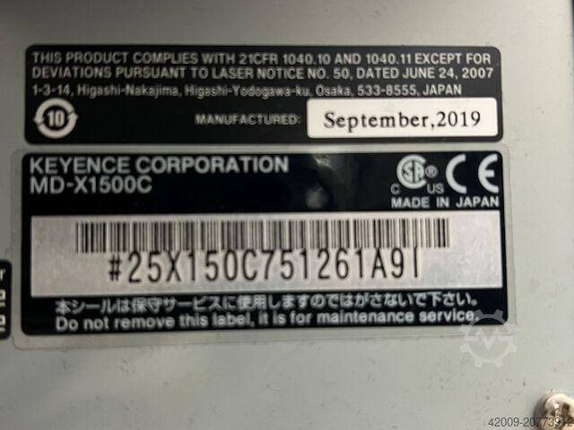 Laser etykietujący Keyence MD-X1500 C