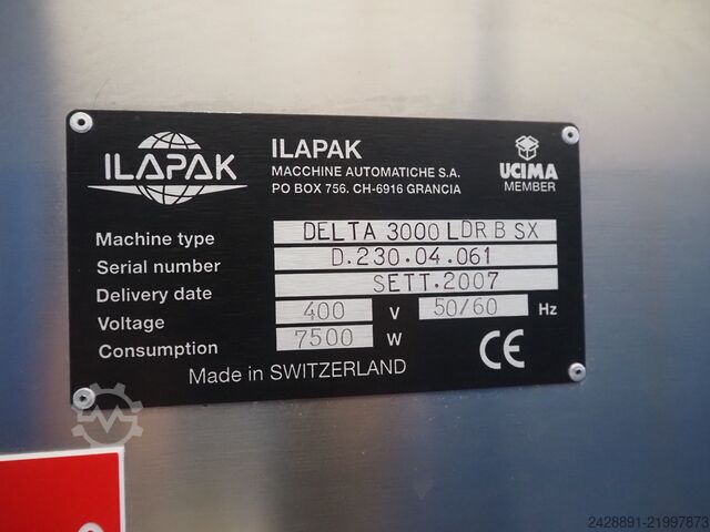 Flowpack verpakkingsmachine ILAPAK DELTA 3000 LDR B SX