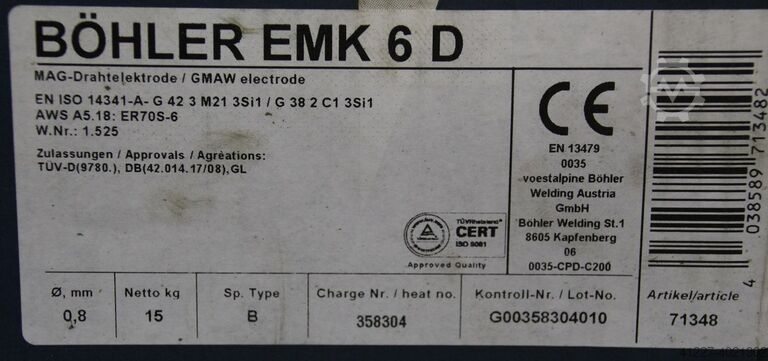 Svejsetråd 0,8 mm Boehler EMK 6 D