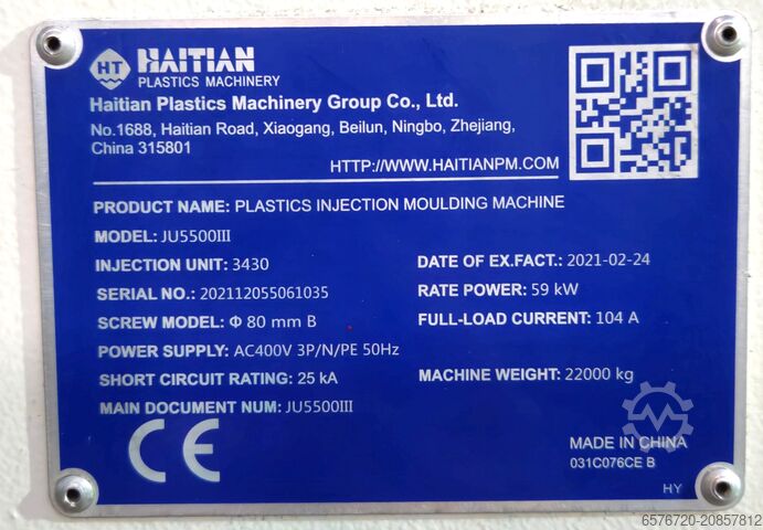 Fröccsöntőgép Haitian JU5500III