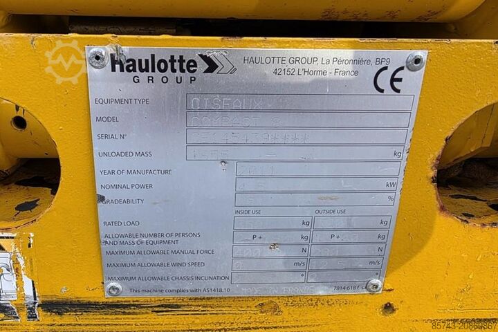Scissor lift Haulotte Compact 8 As-Is, Electric, 8.2m Working Height, 35