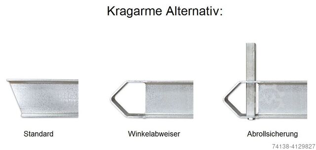 Kragarmregal 4 Stück Kragarmregal-Ständer einseitig Höhe 2,6 m / Nutztiefe 1 m / Länge 4 m