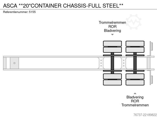 Transport af containere ASCA **20"CONTAINER CHASSIS-FULL STEEL**