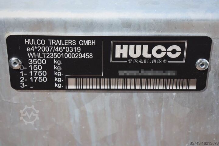 Hulco Terrax-2 3500kg 2 Axel Trailer, 2.770 kg Capacity, Hulco Terrax-2 3500kg 2 Axel Trailer, 2.770 kg Capacity,