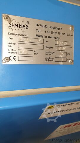 Schroefcompressor Renner RSDK 7,5