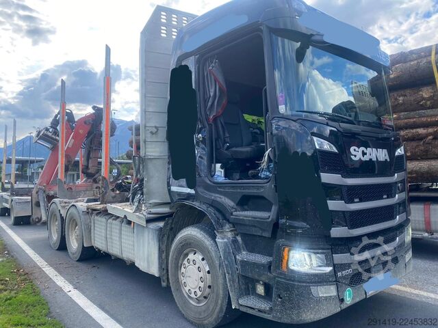 Autocarro forestale SCANIA R500 6x4 Holzlkw mit Epsilon Kran Bj 2019