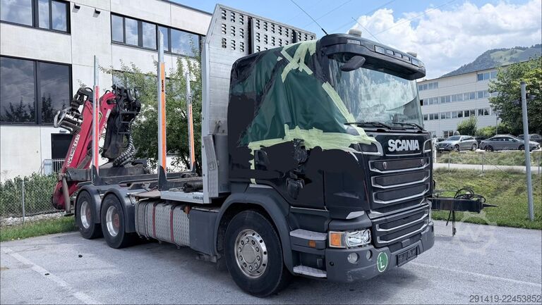 Autocarro forestale SCANIA R490 6x4 Holzlkw mit Epsilon Kran Bj 2017