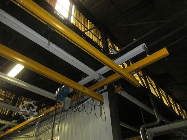 Ciel de grue Grue de hall Voie de grue Demag Erikkila Portalkran 13x7m 2x 0,5t 2x Demag Kettenzug 2x500KG Kran