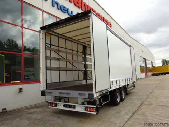 Brandalı açık römork Möslein TPW 105 D Schwebheim  Tandem- Planenanhänger Durchladen