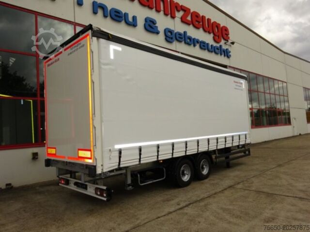 Brandalı açık römork Möslein TPW 105 D Schwebheim  Tandem- Planenanhänger Durchladen