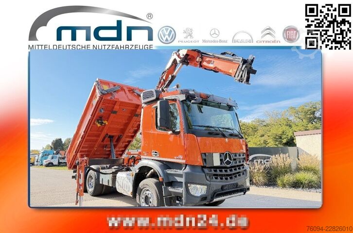 Τρίπλευρο ανατρεπόμενο φορτηγό MERCEDES-BENZ Arocs 2642 6x4 Meiller Kipper KRAN FUNK