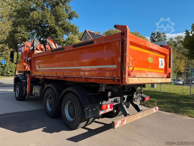 Τρίπλευρο ανατρεπόμενο φορτηγό MERCEDES-BENZ Arocs 2642 6x4 Meiller Kipper KRAN FUNK