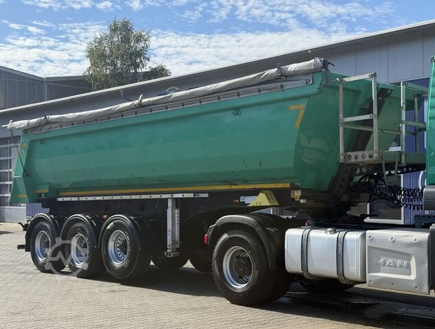 Tipper semitrailer MEILLER MEILLER KISA3 Kippauflieger 3 Achs Rollplane