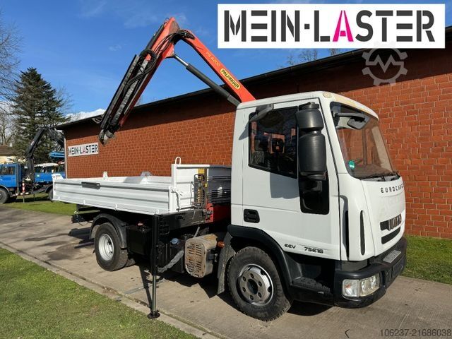 Dreiseitenkipper IVECO ML75E16 3 S-Kipper Kran PK  9,4m-550 kg Greifer
