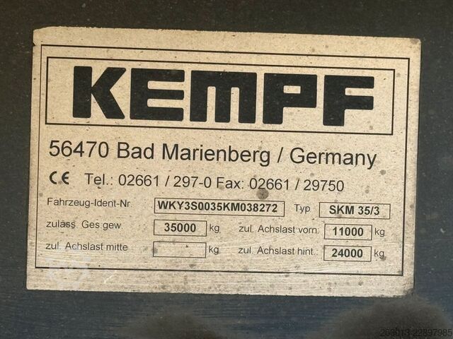Kiperska poluprikolica KEMPF SKM 35/3 Kippauflieger 3 Achse