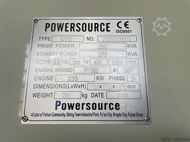 Aggregat Iveco C9TE2 – 275 kVA Generator – DPX-19794.1