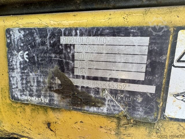 Graafmachine KOMATSU PC340LC 7E0