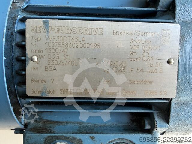 SEW-EURODRIVE WF30DT63L4 0,25 kW 47 obr./min 33 Nm 230/400 V 3-fazowy