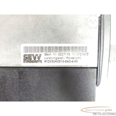 SEW component SEW-EURODRIVE Eurodrive MDS60A0015-5A3-4-00 + MDX60A0015-5A3-4-00 generalüberholt mit 12 Monaten Gewährleistung