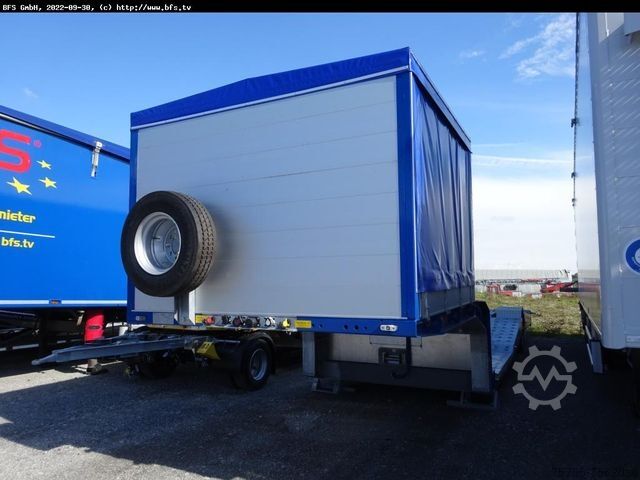 Dieplader oplegger Semi Trailer 19 AF 1-Achs Tieflader Plane