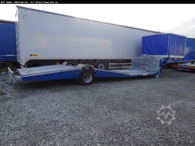 Dieplader oplegger Semi Trailer 19 AF 1-Achs Tieflader Plane