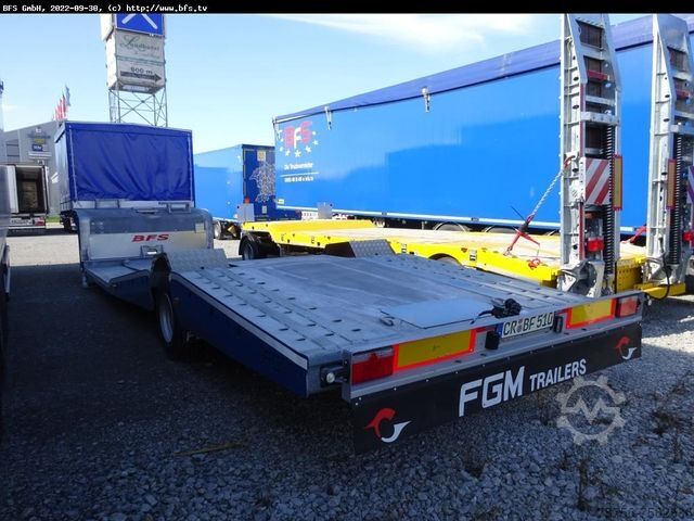 Dieplader oplegger Semi Trailer 19 AF 1-Achs Tieflader Plane