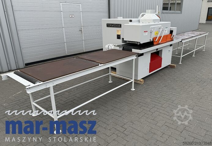Ketten-Mehrblattkreissäge mit 2 Zuführtischen Torwegge H34 380/120