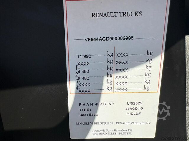 Kyld/fryst transport Renault Midlum 220 DXI + CARRIER XARIOS 600  + EURO 5 +...