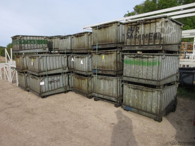 Billenőfenekű tartály Billenőfenekű konténer Thyssen Spänekübel Container Späne Klappboden Behälter Muldenkipper 850L