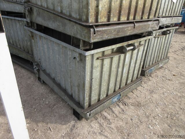 Billenőfenekű tartály Billenőfenekű konténer Thyssen Spänekübel Container Späne Klappboden Behälter Muldenkipper 850L