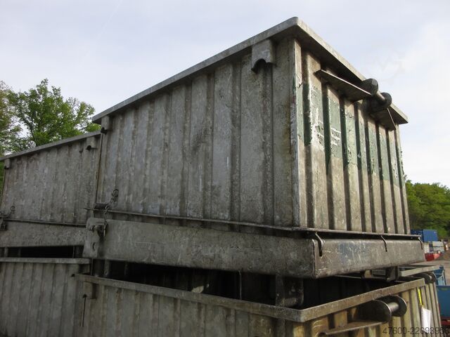 Billenőfenekű tartály Billenőfenekű konténer Thyssen Spänekübel Container Späne Klappboden Behälter Muldenkipper 850L