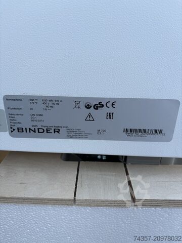 Binder M 720 laboratoriumdroger Binder M 720