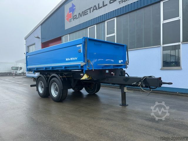 Tresidigt tippvagnssläp MÜLLER-MITTELTAL TA-2 Tandem 3 Seiten Kipper Alu Bordwände