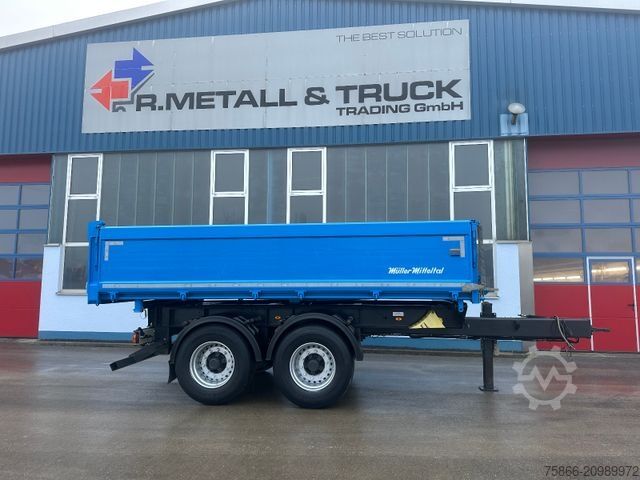 Tresidigt tippvagnssläp MÜLLER-MITTELTAL TA-2 Tandem 3 Seiten Kipper Alu Bordwände