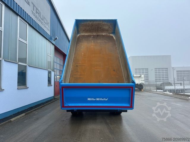 Tresidigt tippvagnssläp MÜLLER-MITTELTAL TA-2 Tandem 3 Seiten Kipper Alu Bordwände