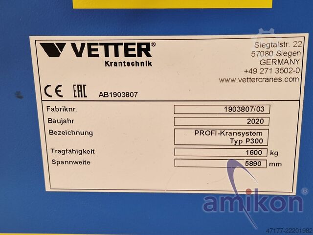 Kétsínes daru elektromos láncos emelővel Vetter P300 Portalkran 1,6t Krananlage