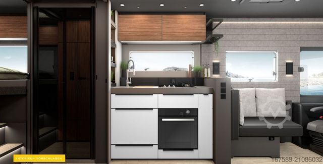 Integraal camper NIESMANN+BISCHOFF Arto 84, Gas-/Festtank,Sat,Autark,Eifelgrau,AHK