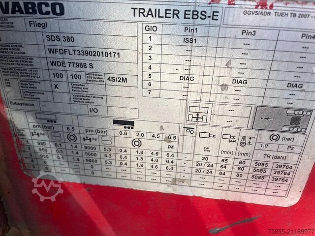 Containertransport Fliegl SDS380 20FT Tank / ADR / BPW Disc