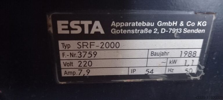Lasrookafzuiging ESTA SRF-2000