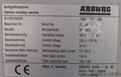 Injection molding machine Arburg 1500 T 2000 - 400