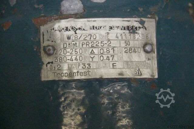 Pompă de apă de răcire Siemens-Schuckert W28/270