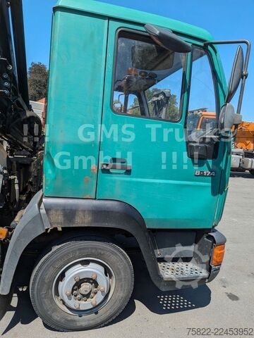 Camion ribaltabile trilaterale MAN 8-174 / Hiab 045 Kran / Kipper Meiler