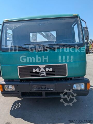 Camion ribaltabile trilaterale MAN 8-174 / Hiab 045 Kran / Kipper Meiler