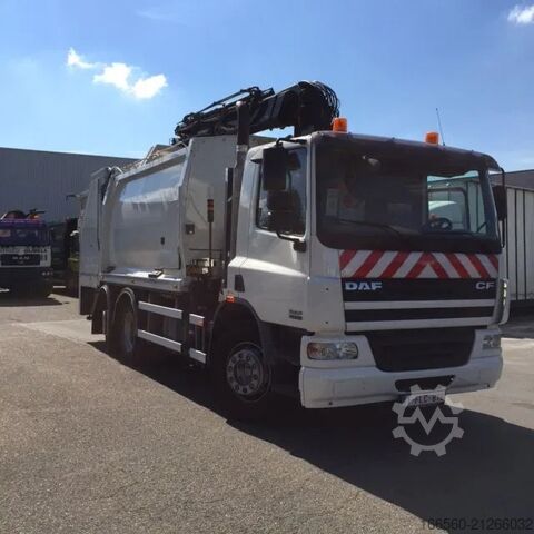 Camión de la basura DAF CF 75 250 FAN + Geesink garbage + Krane HIAB 195