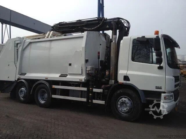 Camión de la basura DAF CF 75 250 FAN + Geesink garbage + Krane HIAB 195