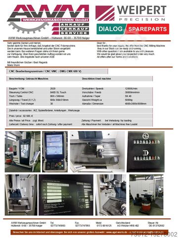 Bearbeitungszentrum DMG MORI CMX 600 V