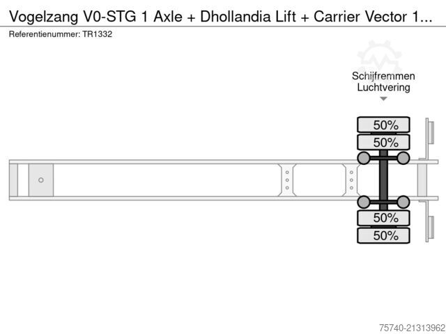 Chladírenská/mrazírenská přeprava Vogelzang V0-STG 1 Axle + Dhollandia Lift + Carrier Vecto...