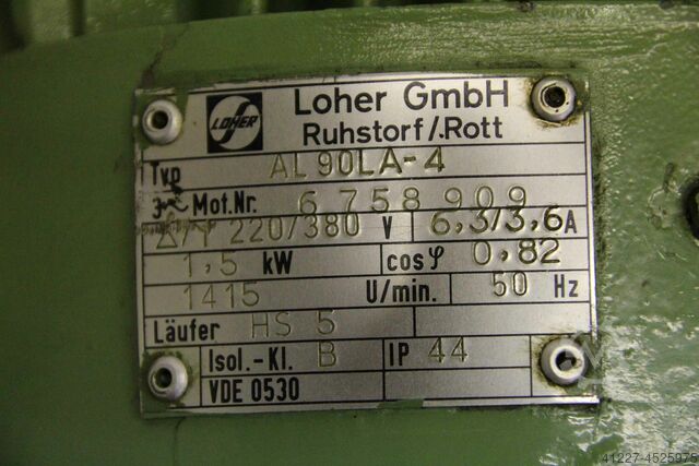 Gear motor 1.5 kW 75 rpm Loher AL 90LA-4