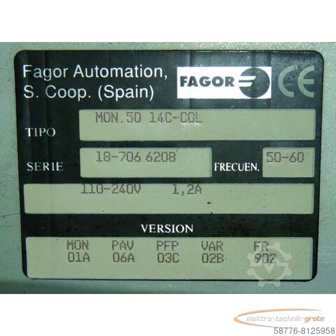 Component Fagor FAGOR MON.50 14C-COL Monitor mit Steuertafel